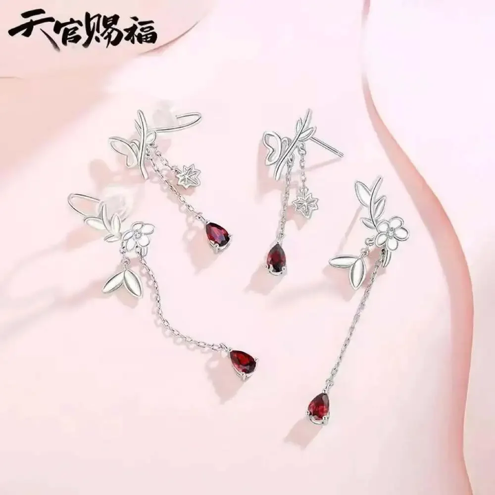 Tian Guan Qi Fu Inspired Earrings, Tian Guan Qi Fu, Flower Ear Clips, Valentine'